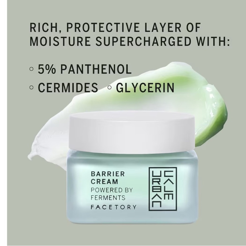 FACETORY Urban Calm Barrier Cream Hydrating Face Moisturizer 1.69 Fl Oz